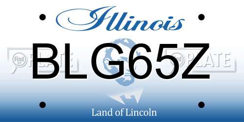BLG65Z Illinois License Plate