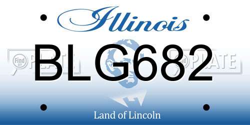 BLG682 Illinois License Plate
