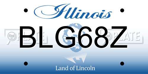 BLG68Z Illinois License Plate