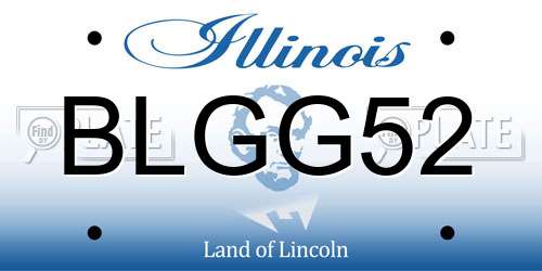 BLGG52 Illinois License Plate