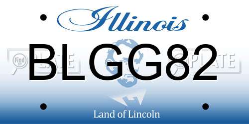 BLGG82 Illinois License Plate