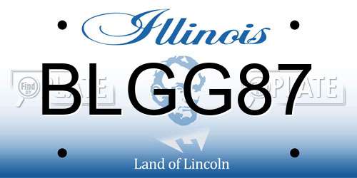 BLGG87 Illinois License Plate