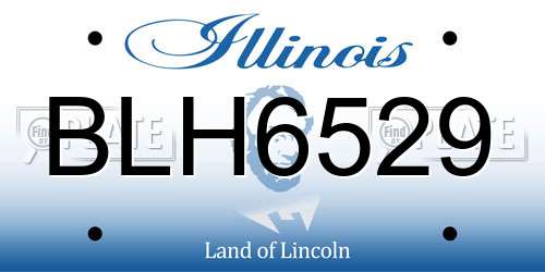 BLH6529 Illinois License Plate