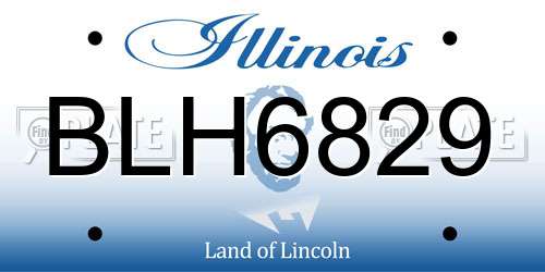 BLH6829 Illinois License Plate