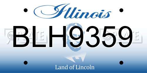 BLH9359 Illinois License Plate