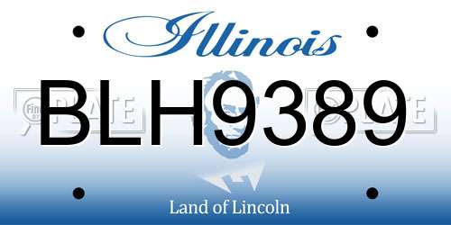BLH9389 Illinois License Plate