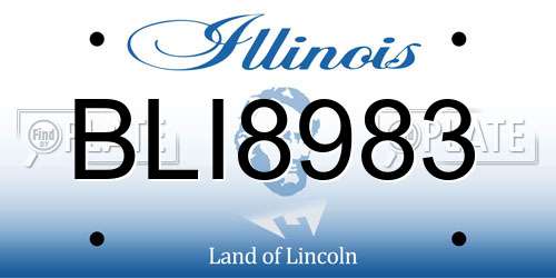 BLI8983 Illinois License Plate