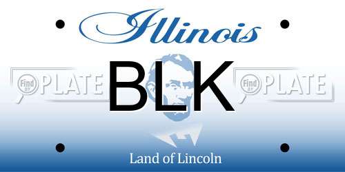 BLK Illinois License Plate