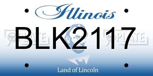 BLK2117 Illinois License Plate