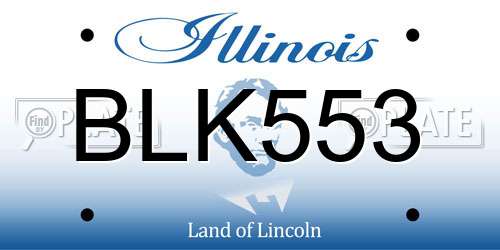 BLK553 Illinois License Plate