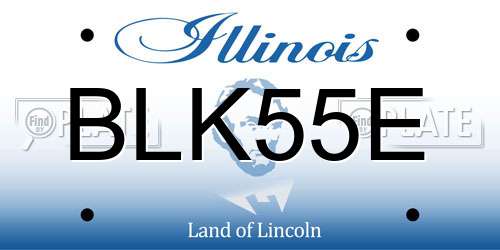 BLK55E Illinois License Plate