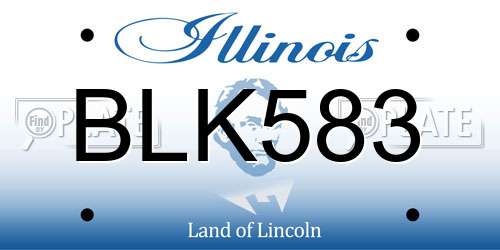 BLK583 Illinois License Plate