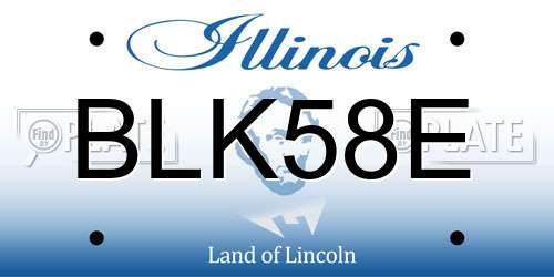 BLK58E Illinois License Plate