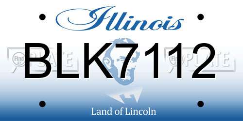 BLK7112 Illinois License Plate