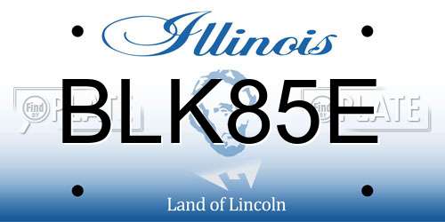 BLK85E Illinois License Plate