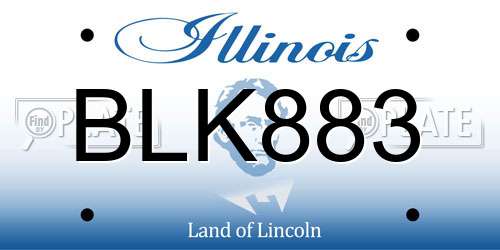 BLK883 Illinois License Plate