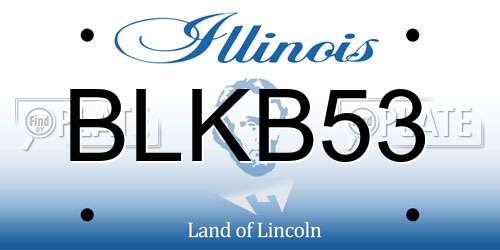 BLKB53 Illinois License Plate
