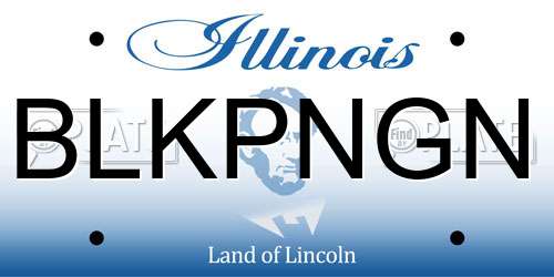 BLKPNGN Illinois License Plate
