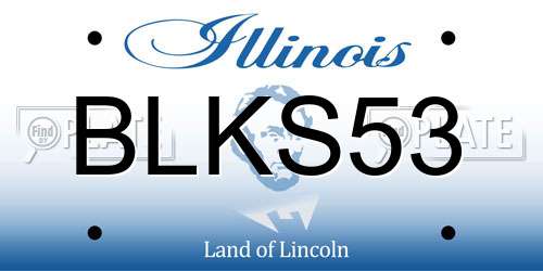 BLKS53 Illinois License Plate