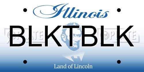 BLKTBLK Illinois License Plate