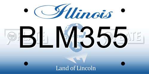BLM355 Illinois License Plate