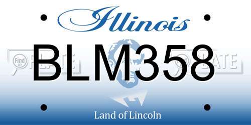 BLM358 Illinois License Plate