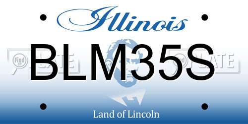 BLM35S Illinois License Plate