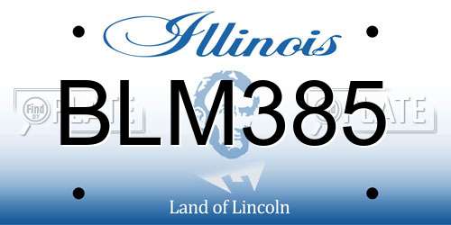 BLM385 Illinois License Plate