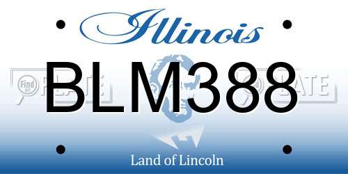 BLM388 Illinois License Plate
