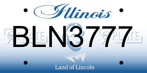 BLN3777 Illinois License Plate