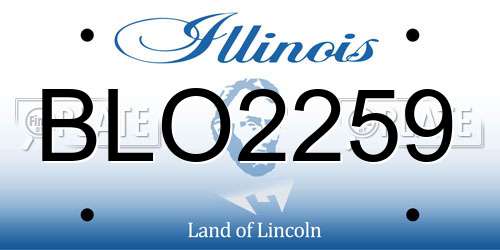 BLO2259 Illinois License Plate