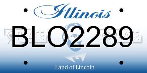 BLO2289 Illinois License Plate