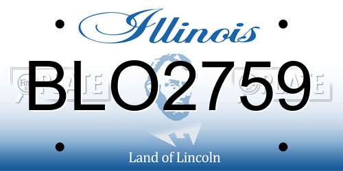BLO2759 Illinois License Plate