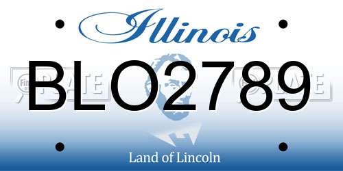 BLO2789 Illinois License Plate