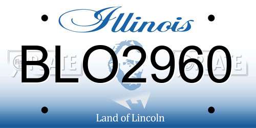 BLO2960 Illinois License Plate