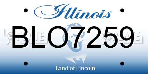 BLO7259 Illinois License Plate