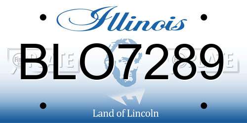 BLO7289 Illinois License Plate