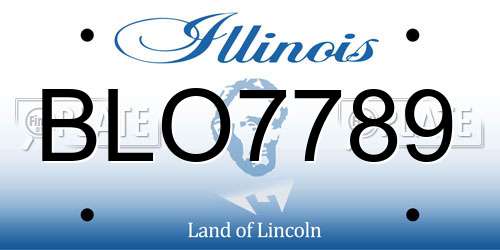 BLO7789 Illinois License Plate