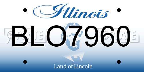BLO7960 Illinois License Plate