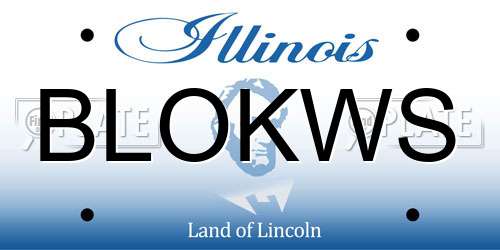 BLOKWS Illinois License Plate