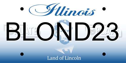 BLOND23 Illinois License Plate