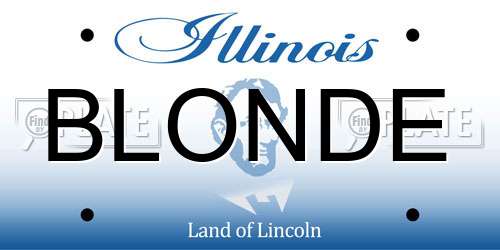 BLONDE Illinois License Plate