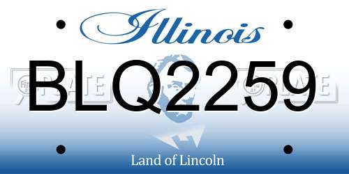 BLQ2259 Illinois License Plate