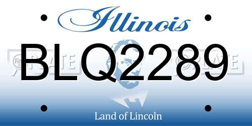 BLQ2289 Illinois License Plate