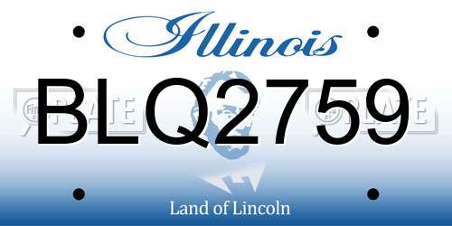 BLQ2759 Illinois License Plate