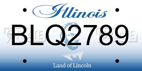 BLQ2789 Illinois License Plate