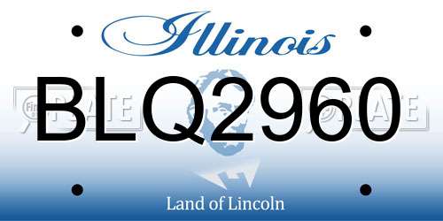 BLQ2960 Illinois License Plate
