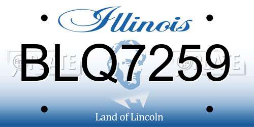 BLQ7259 Illinois License Plate