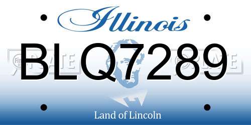 BLQ7289 Illinois License Plate