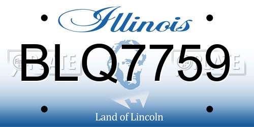 BLQ7759 Illinois License Plate